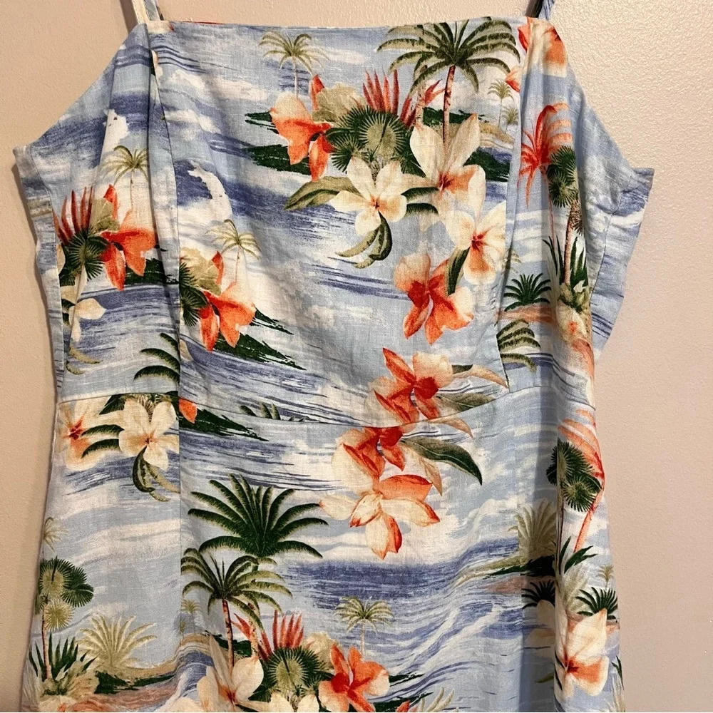 F21 hawiian dress linen  blend